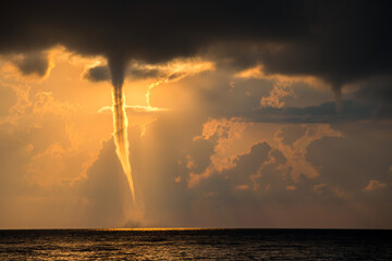 Tornado on the Black Sea. Natural phenomena, element