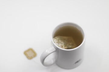 Cup of tea in white background