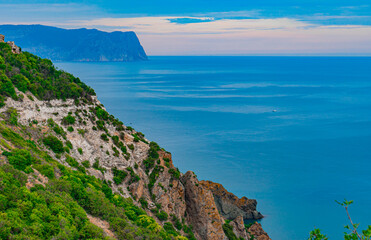 Fototapeta premium Seascape, sea and mountains