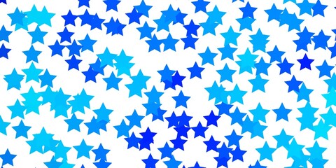 Fototapeta na wymiar Light BLUE vector pattern with abstract stars. Shining colorful illustration with small and big stars. Pattern for new year ad, booklets.