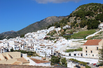 Landscape of the town of Frigiliana (Málaga). Town declared one of the most beautiful in Spain