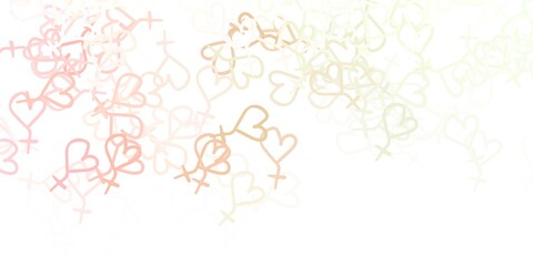 Light Pink, Green vector texture with women's rights symbols.