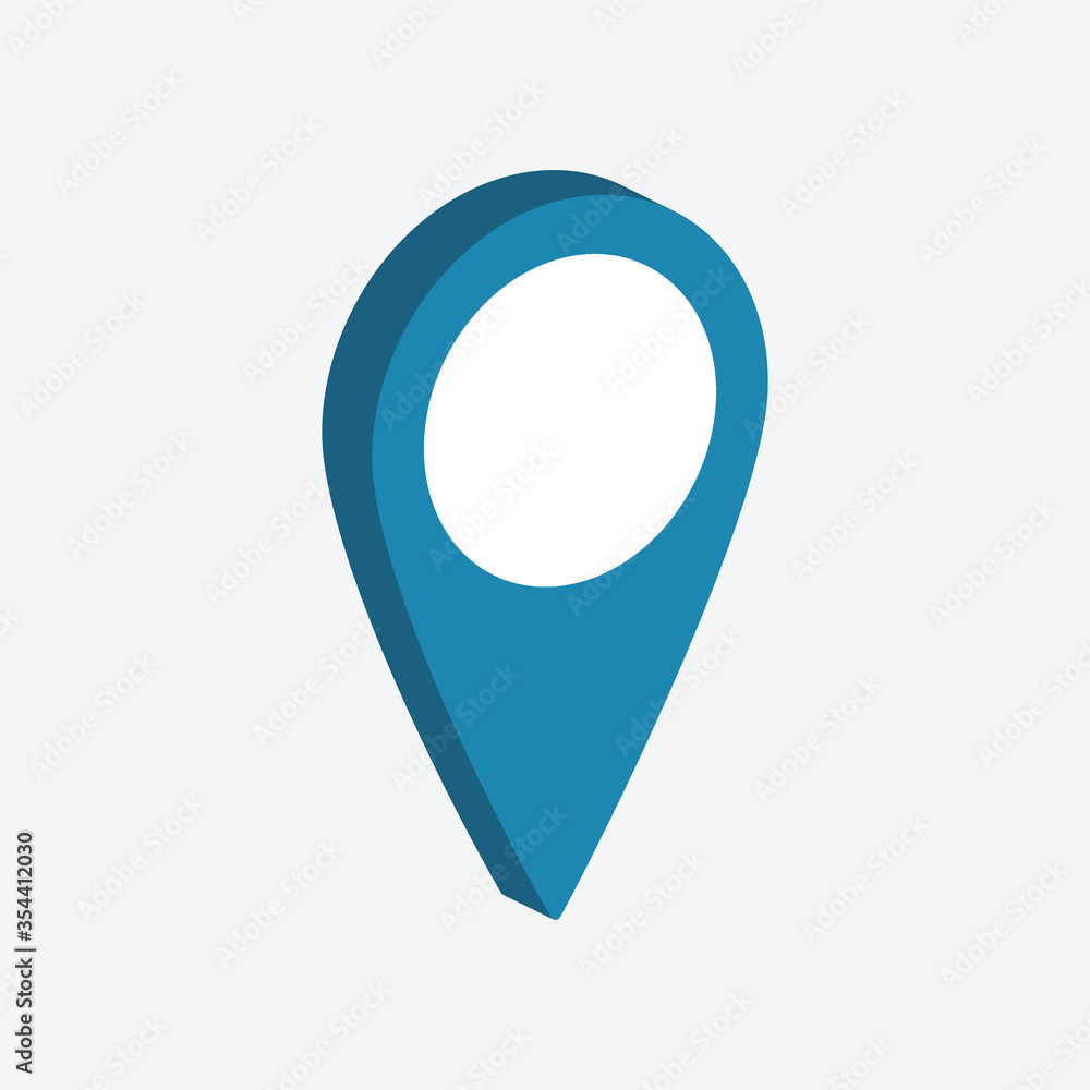 Poster map pointer icon isometric vector