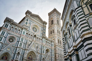 Florence Cathedral of Santa Maria del Fiore, Giotto's bell tower and Baptistery on Piazza 

San Giovanni, Florence. Tuscany, Italy