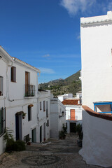 Beautiful streets of the town of Frigiliana (Malaga). Town declared one of the most beautiful in Spain