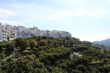 Landscape of the town of Frigiliana (Málaga). Town declared one of the most beautiful in Spain