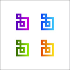 Creative Colorful Rectangle Letter B Business logo Design Template Vector Illustration Modern Monogram Icon. Logo branding design for a company or business startup.