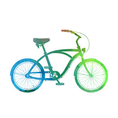 Watercolor cruiser bicycle silhouette