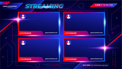 Abstract Futuristic Gaming Background for Multiple twitch live Streaming © Vectory
