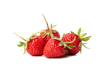 Tasty red strawberry isolated on white background. Summer berry