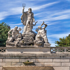 Fototapeta na wymiar Fountain of Neptune located in the Piazza del Popolo in Rome, Italy.