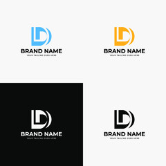 Creative curvy Initial Letter D vector line logo design. Creative minimal logotype icon symbol for company or business startup.