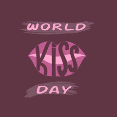 World kiss day vector hand drawn illustration