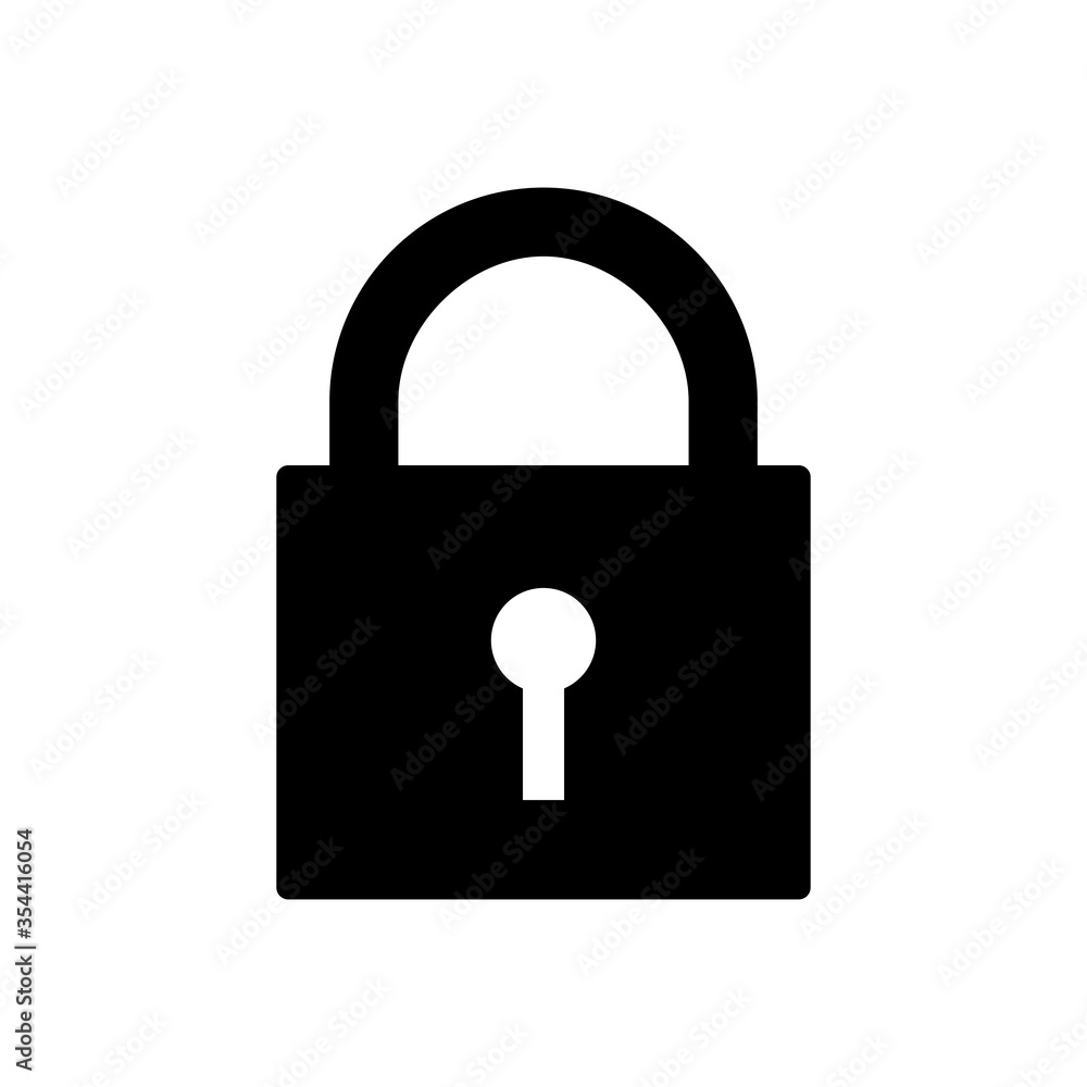 Poster simple closed padlock or lock sign. vector image.