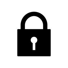 Simple Closed Padlock or Lock Sign. Vector Image.