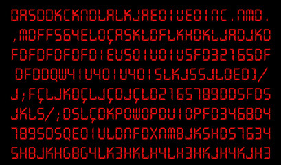 binary code on red background