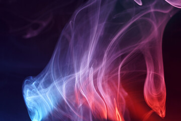 Smoke with different colors Photographed in the studio with colorful flash light