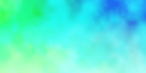 Light Blue, Green vector background with clouds. Illustration in abstract style with gradient clouds. Colorful pattern for appdesign.