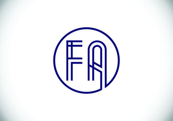 Initial Monogram Letter FA Logo Design Vector Template. FA Letter Logo Design