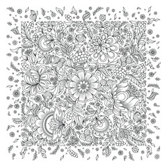 Coloring page with flowers pattern - 354419226