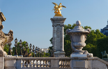 Fototapeta na wymiar The famous Alexandre III bridge in Paris, France