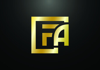 Obraz premium Initial Monogram Letter FA Logo Design Vector Template. FA Letter Logo Design