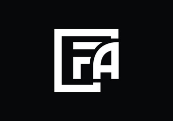 Initial Monogram Letter FA Logo Design Vector Template. FA Letter Logo Design