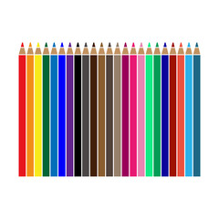 Set of colored pencils. Vector illustration on white background.