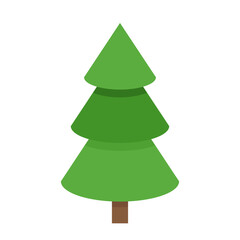 cartoon Christmas tree, pines for greeting card, invitation, gift box, banner, web. New Years and xmas traditional symbol tree. 2021 winter holiday. Flat icon