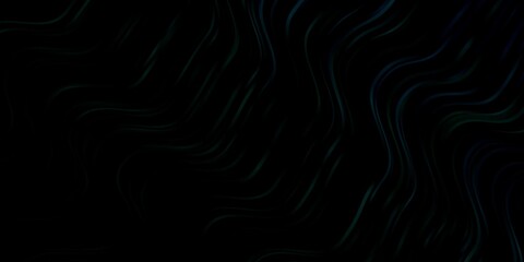 Dark Green vector background with wry lines. Bright illustration with gradient circular arcs. Best design for your posters, banners.