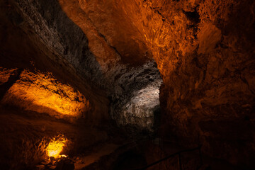 Cueva de los Verdes, Green Cave in Lanzarote. Canary Islands.