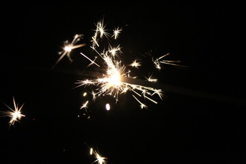 Sparklers on new year's eve.