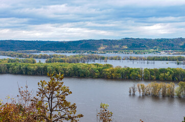 atop bluffs of effigy mounds at iowa border