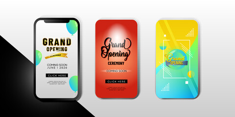 Collection of grand opening promotion mobile phone template