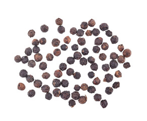 Top view of pepper corn isolated on white background