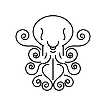Octopus Logo Vector Suitable For Greeting Card, Poster Or T-shirt Printing.