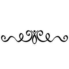 Decorative page divider. Vintage decor lines, luxury wedding frame line and ornate swirl dividers. Border frames, ornate swirls floral pages divider. Calligraphic isolated vector icon