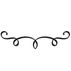 Decorative page divider. Vintage decor lines, luxury wedding frame line and ornate swirl dividers. Border frames, ornate swirls floral pages divider. Calligraphic isolated vector icon