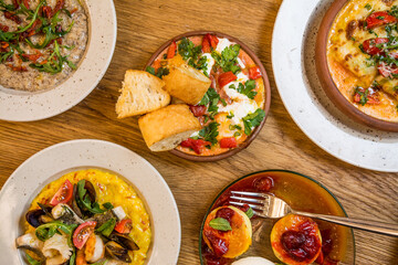 food for breakfast in a restaurant