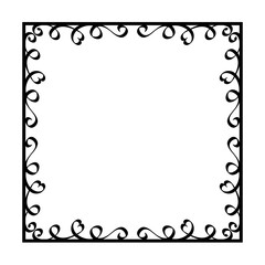 Decorative frame. Retro ornamental frame, vintage rectangle ornaments and ornate border. Decorative wedding frames, antique museum picture borders or deco devider. Isolated icons vector