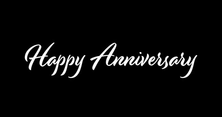 Happy Anniversary Script Text on a Black  Background