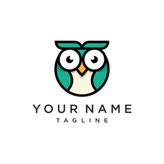 Owl bird simple logo template design. Smart Education logo with Owl Symbol.
