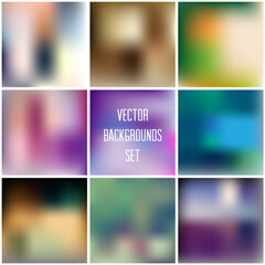 Vector blurred retro bokeh backgrounds set