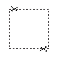 Illustration of a cut out coupon rectangle shape with scissors , different form vector