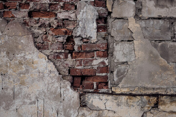 Old brick wall. Texture. Background. Close up.