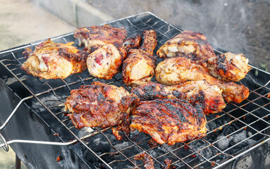grilled chicken on the barbecue
