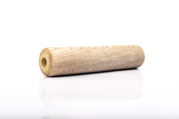 wooden rolling pin on white background