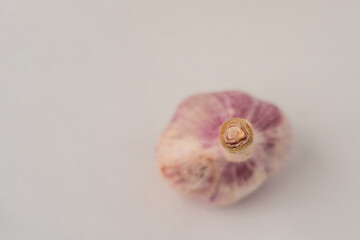 Fresh garlic clove. Selective focus. Background image with copy space.