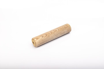 wooden rolling pin on white background