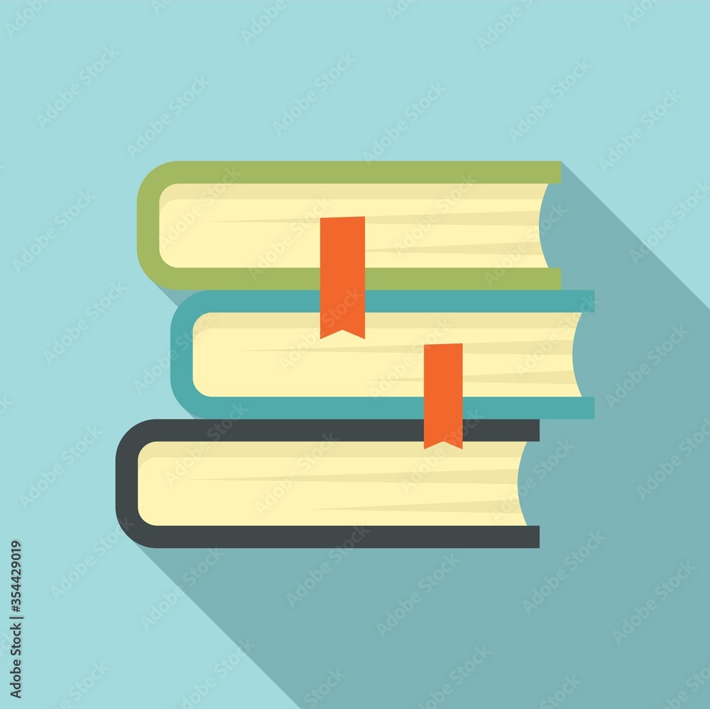 Poster university book stack icon. flat illustration of university book stack vector icon for web design